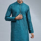 Teal Sequin Kurta Set