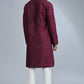 Wine Embroidered Kurta Set
