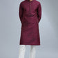 Wine Embroidered Kurta Set