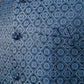 Sapphire Blue Flower Pattern Nehru Jacket