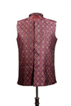 Red Printed Nehru Jacket