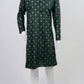 Forest Green Palm Print Kurta Set