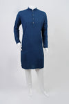 Electric Blue Chikankari Embroidered Kurta Set