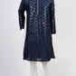 Navy Blue Sequence Embroidered Kurta Set
