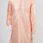 Melon Peach Jacquard Kurta Set