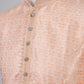 Melon Peach Jacquard Kurta Set