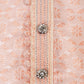 Melon Peach Jacquard Kurta Set