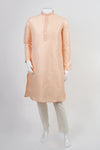 Peach Jacquard Kurta Set