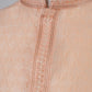 Peach Jacquard Kurta Set
