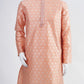 Salmon Pink Self-print Kurta Set