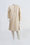 Crème-Gold Self-print Kurta Set