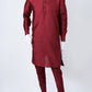 Red Plain Kurta Set