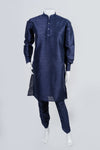 Navy Blue Plain Kurta Set