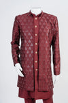 Maroon 3 Piece Indo-Western Set