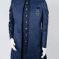 Sapphire Blue Patterned Indo-Western