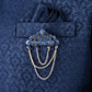 Sapphire Blue Patterned Indo-Western