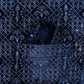 Navy Blue Patterned Velvet Sherwani