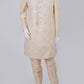 Beige Diamond Patterned Sherwani