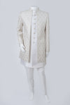 Antique White  Embroidered Sherwani Set