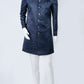 Midnight Blue Floral Patterned Sherwani
