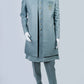 Mint Green Patterned Indo-Western Set