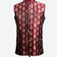 Royal Red and Gold Print Nehru Jacket