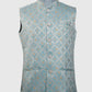 Blue Patterned Nehru Jacket